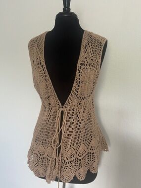 Country Door Crochet Tie-Front Vest